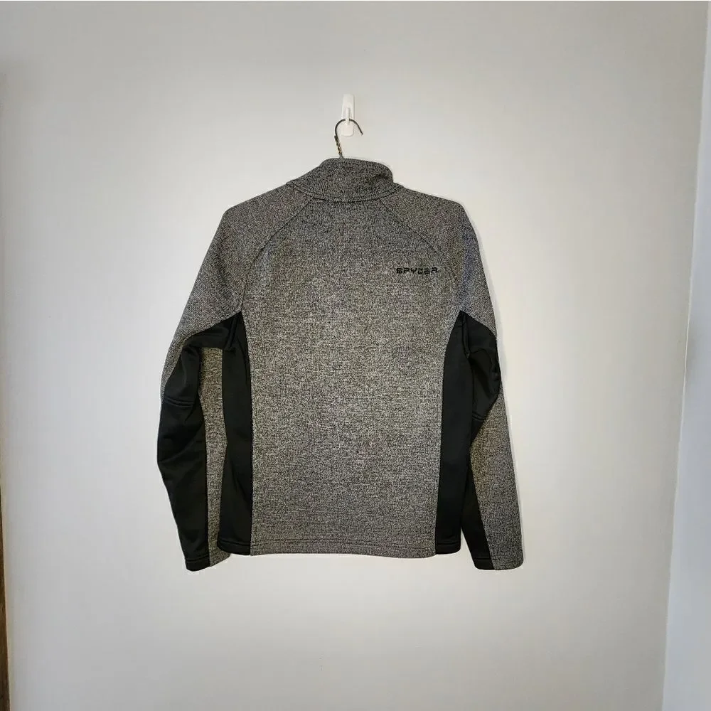 Spyder part zip pullover jacket size small heathered black men's